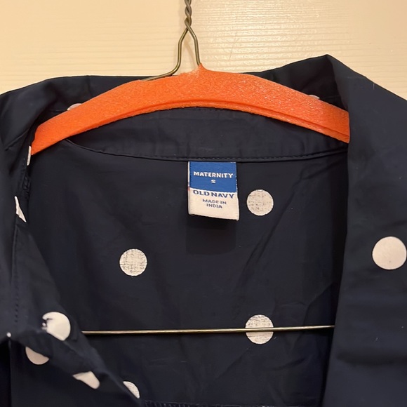 Old Navy Maternity Small Front Tie Navy Dress - Picture 3 of 5